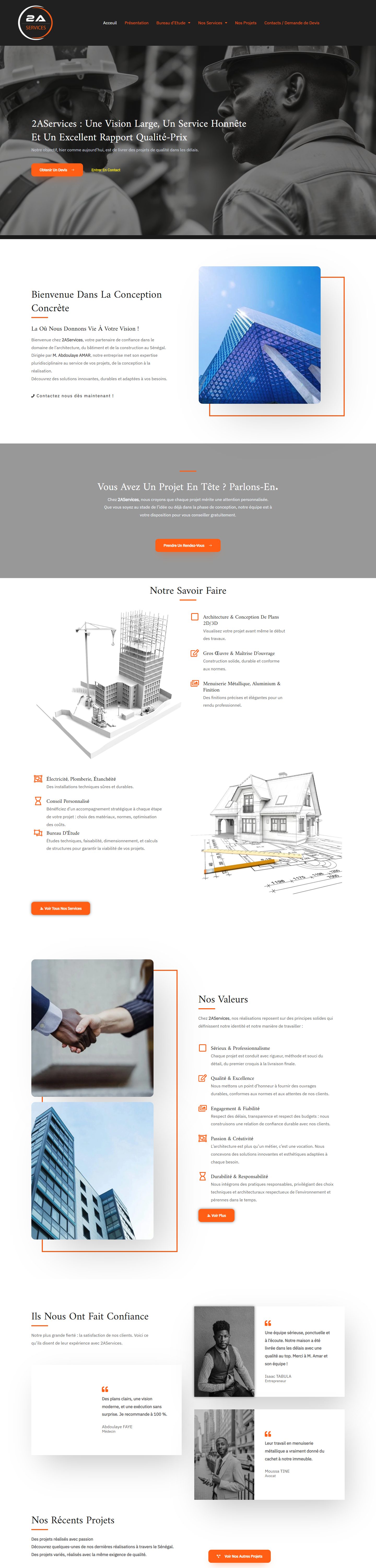 Aperçu du site 2AServices
