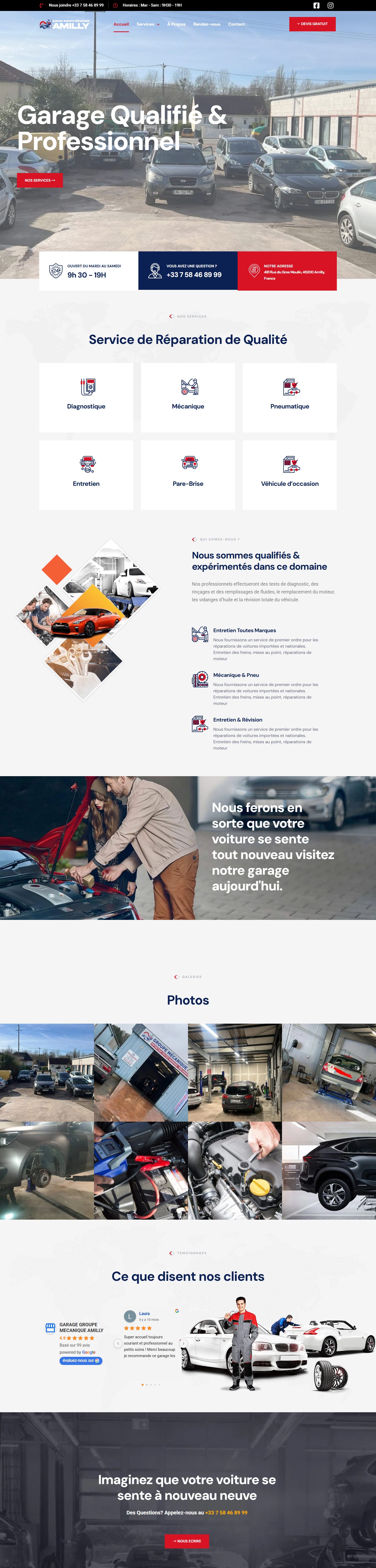 Aperçu du site Garage Mécanique Amilly