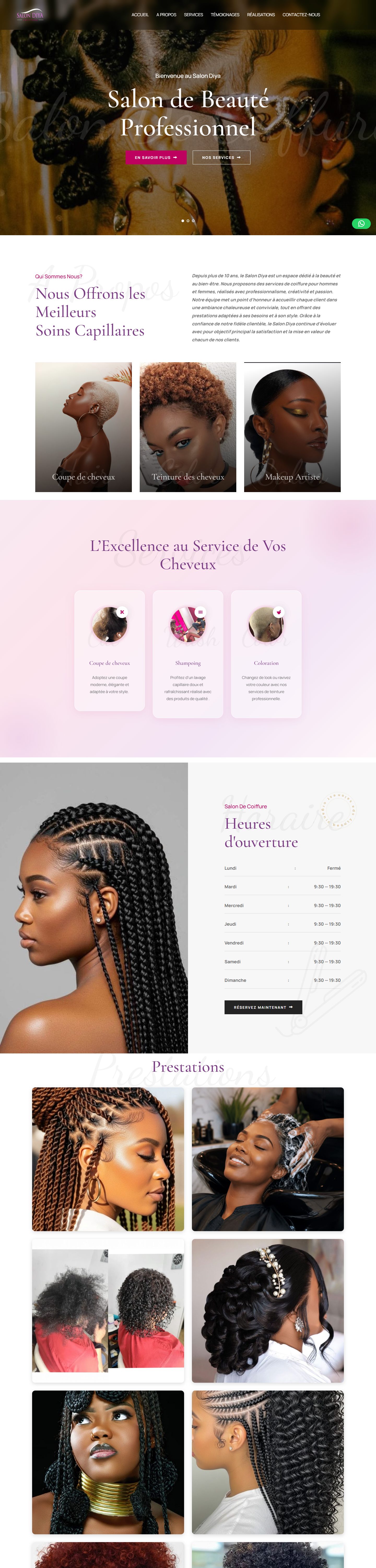 Aperçu du site Salon DIYA