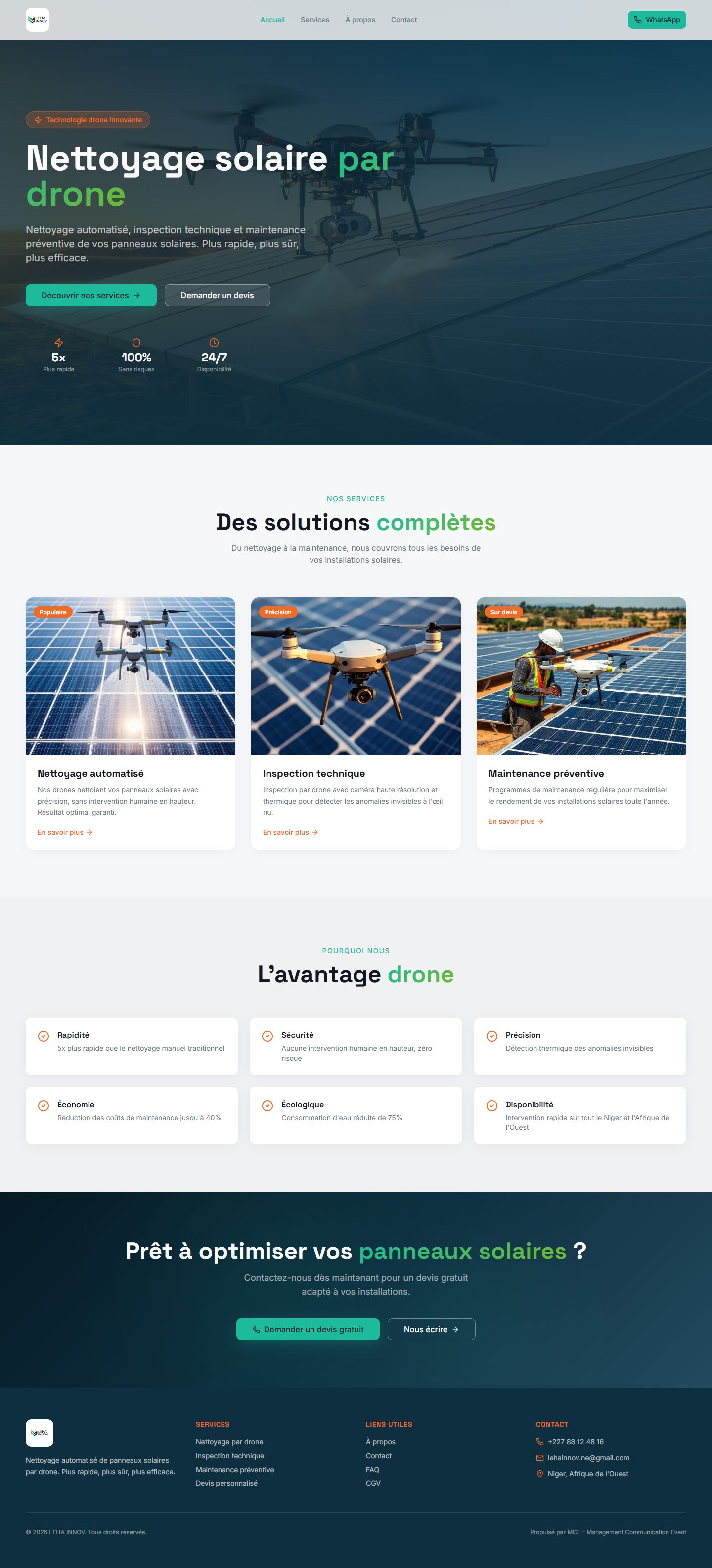 Aperçu du site Leha Innov